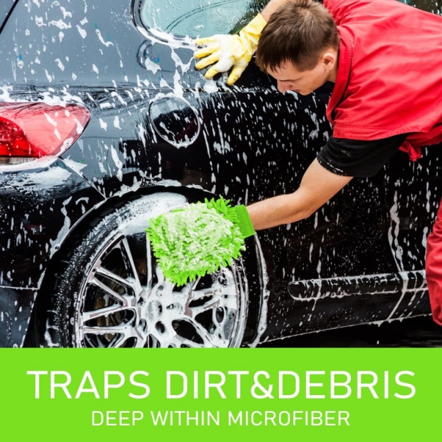 Gants de lavage de voiture en microfibre chenille - JUHAO