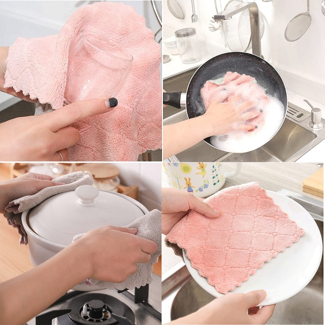 &Eacute;ada&iacute; Glanadh Cistin Velvet Coral Microfiber - JUHAO