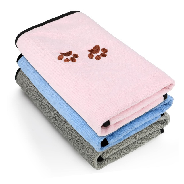 Asciugamano per asciugatura in pile di corallo in microfibra per cani e gatti - JUHAO